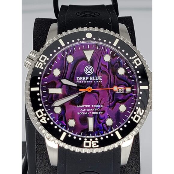 Deep Blue Purple Abalone Master 1k Automatic 44mm Diver - Picture 1 of 10